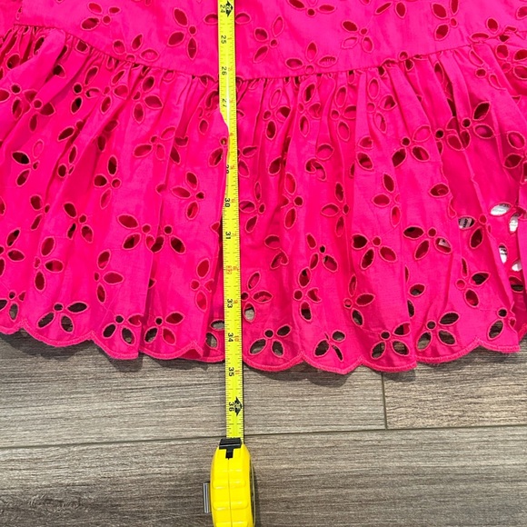 NWT! J. Crew Long Sleeve Ruffle Trim Pink Eyelet Dress Size Small - Picture 5 of 10